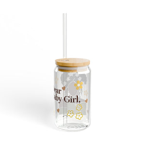 Dear Baby Girl Sip Glass, 16oz